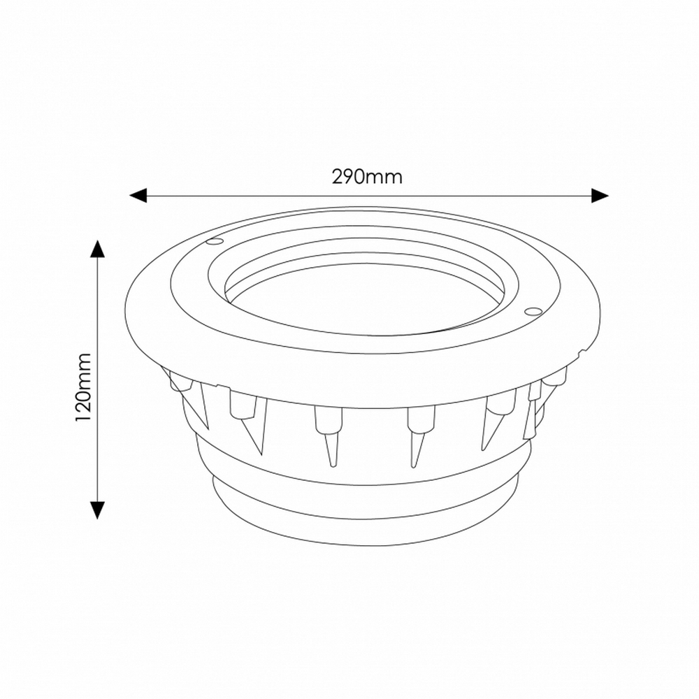 Portafaretto PAR56 da incasso per piscina 290x290mm IP68 Bianco Rotondo 1 posto M LEDME - Foto 4