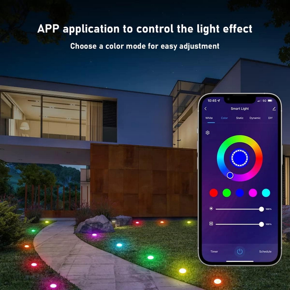 Segnapassi Led Smart Catena decorativa 16 luci Multicolore RGBW Bluetooth con telecomando Wisdom - Foto 6