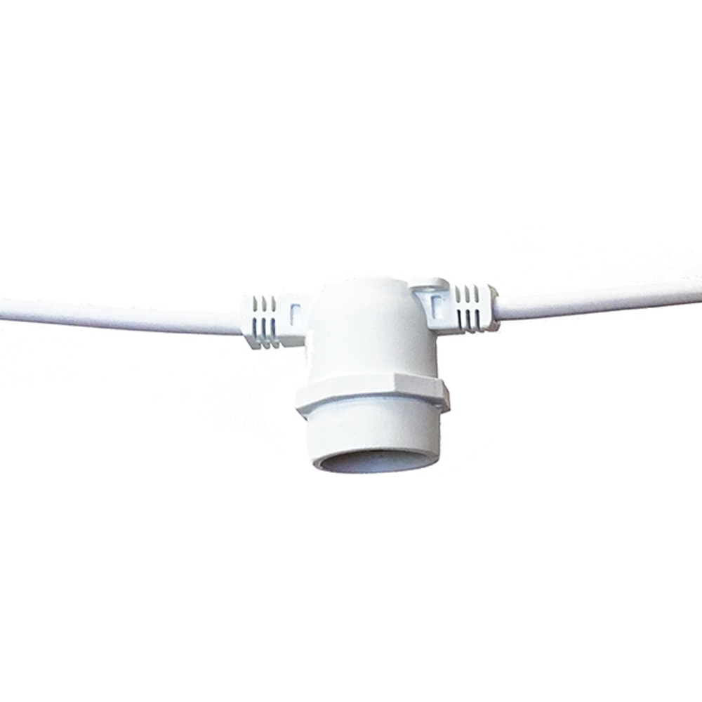 Catena di luci lineare 10 metri per 10 lampadine E27 IP54 Bianca Wisdom - Foto 1