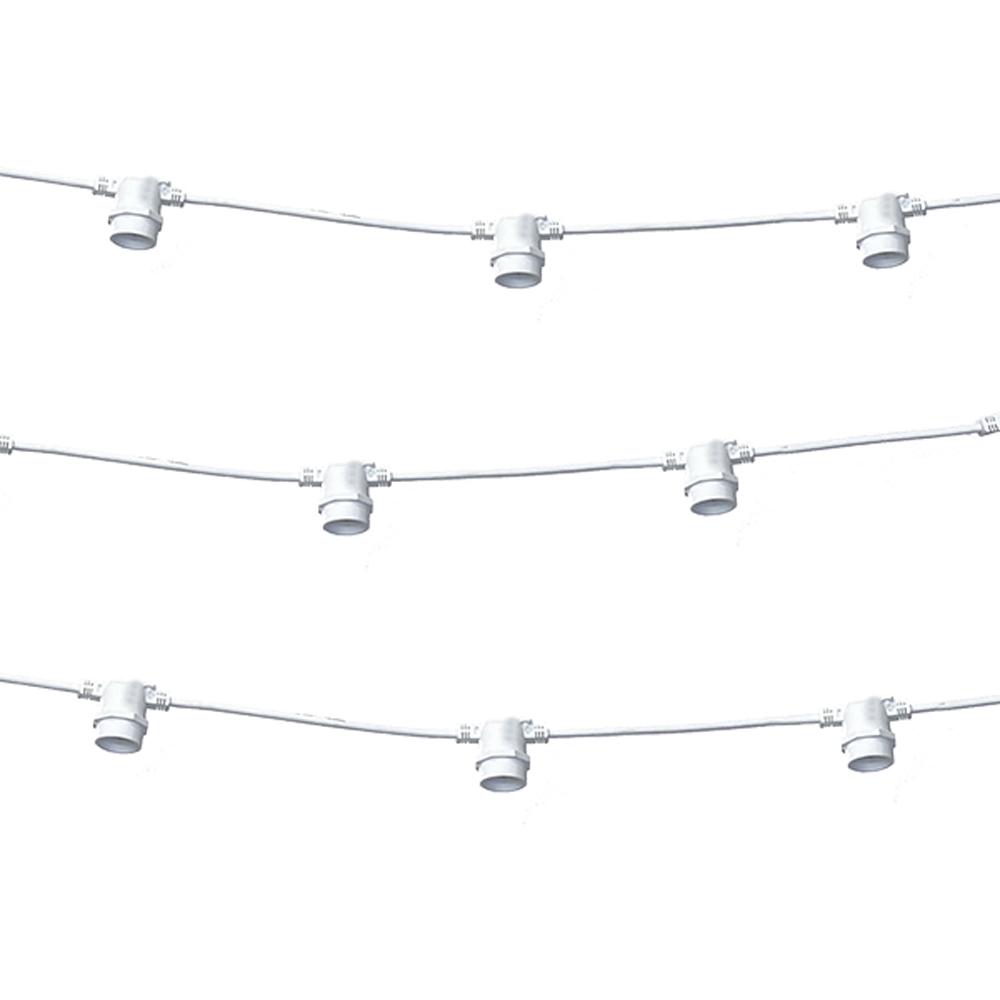 Foto principale Catena di luci lineare 10 metri per 10 lampadine E27 IP54 Bianca Wisdom