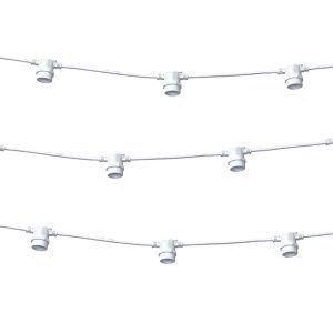 Foto principale Catena di luci lineare 5 metri per 10 lampadine E27 IP54 Bianca Wisdom