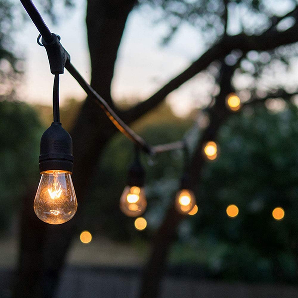 Catena di luci lineare 5 metri per 10 lampadine E27 IP54 Bianca Wisdom - Foto 7
