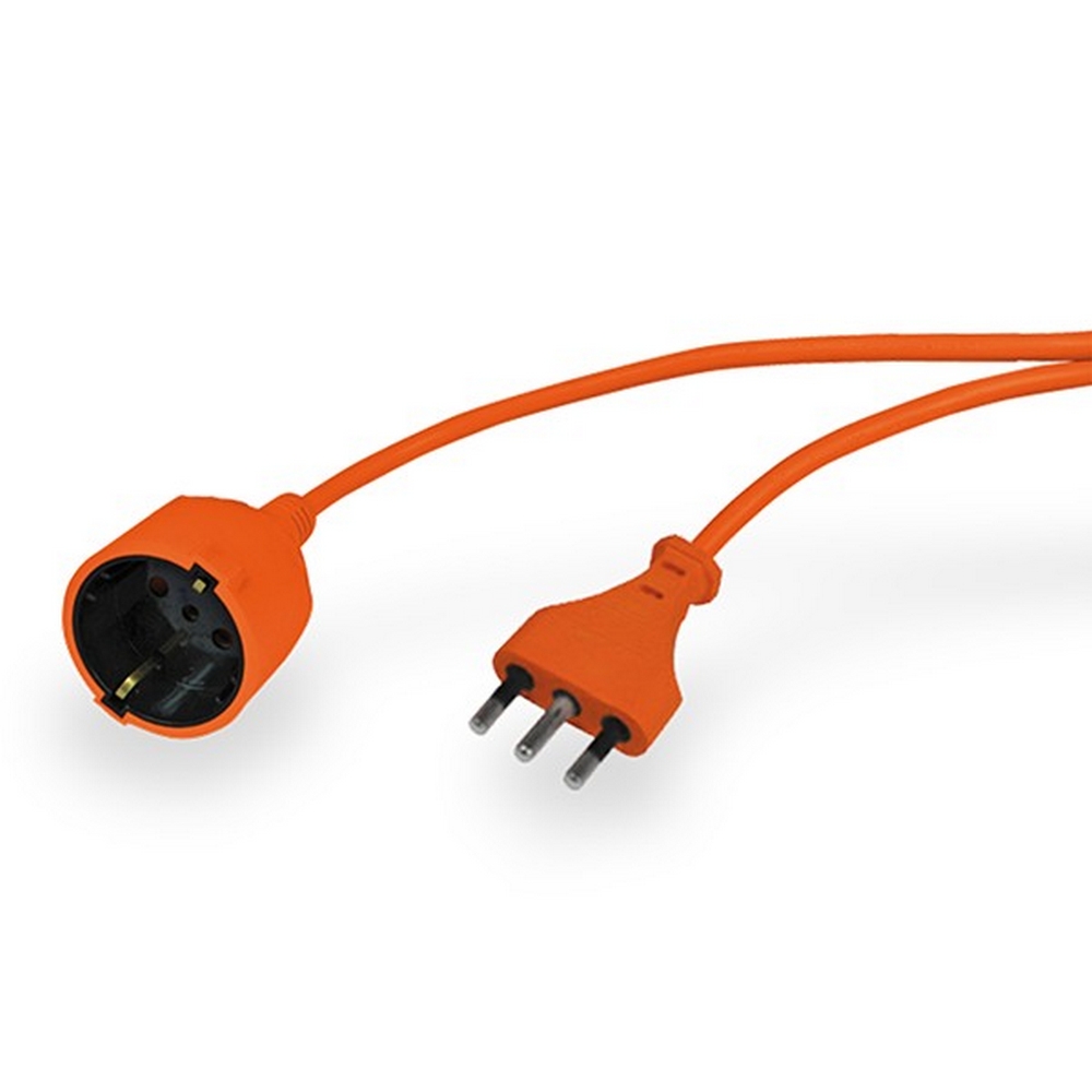 Foto principale Cavo prolunga elettrico da 20m – Spina 16A 2P+T e Presa Schuko 10A 2P+T Arancione Novaline