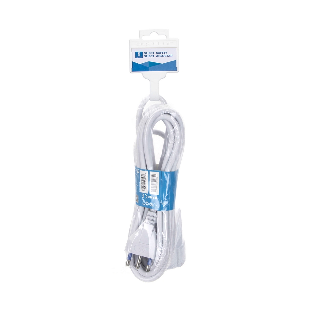 Cavo prolunga elettrico da 5m – Spina 16A e Presa Schuko+Bipasso Aigostar - Foto 1