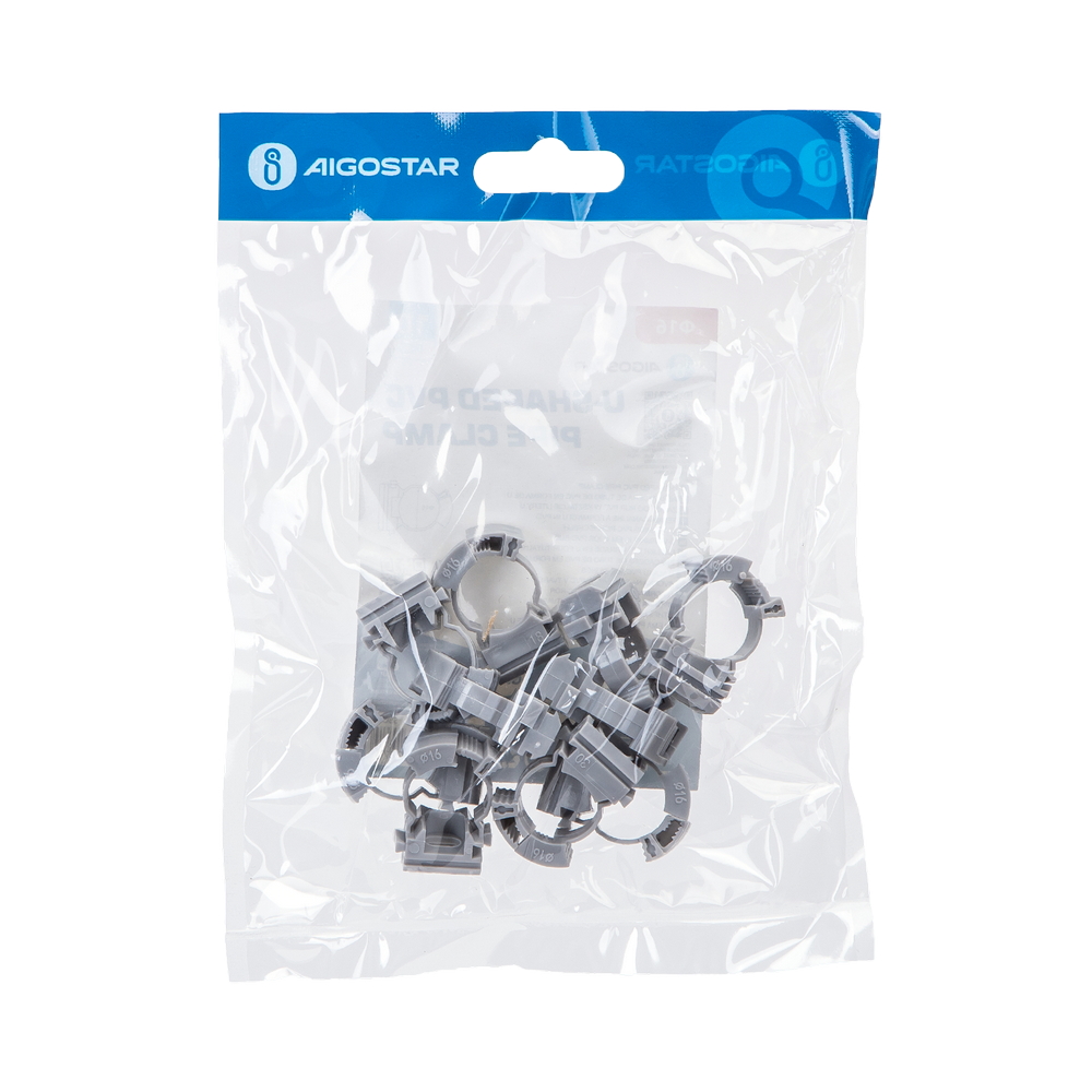 Clips fissatubo a collare per Tubo 16mm grigio 10pz Aigostar - Foto 4
