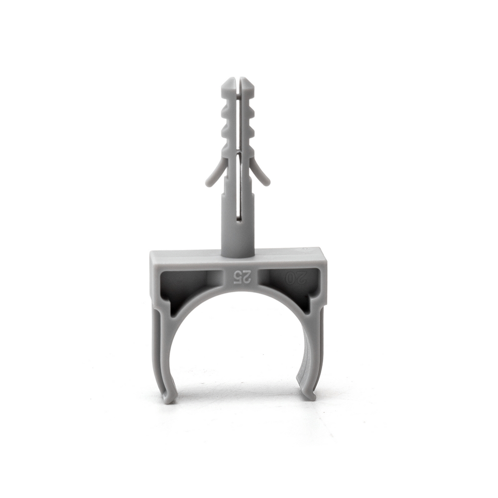Clips fissatubo a scatto con tassello per Tubo 25mm grigio 5pz Aigostar - Foto 1
