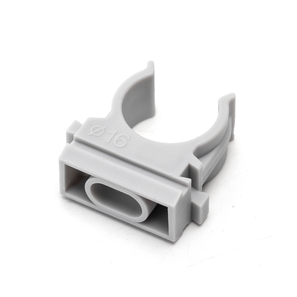 Clips fissatubo a scatto per Tubo 16mm grigio 10pz Aigostar - Foto 1