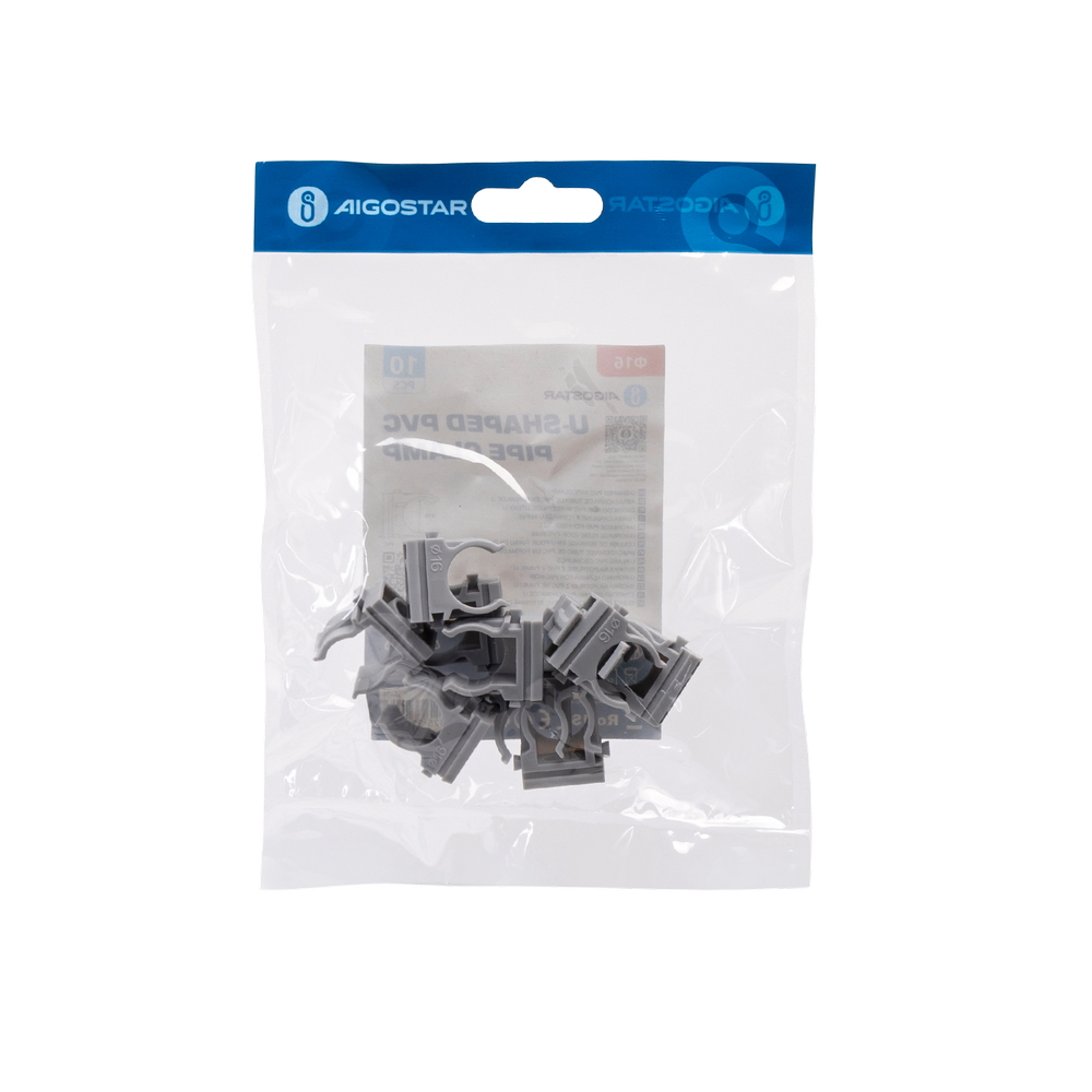 Clips fissatubo a scatto per Tubo 16mm grigio 10pz Aigostar - Foto 4