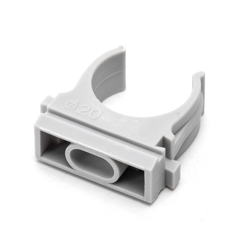 Clips fissatubo a scatto per Tubo 20mm grigio 10pz Aigostar - Foto 1