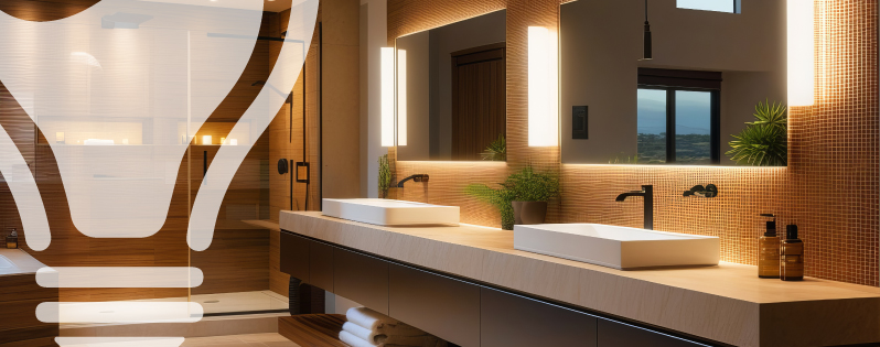 come abbellire il bagno: idee luci