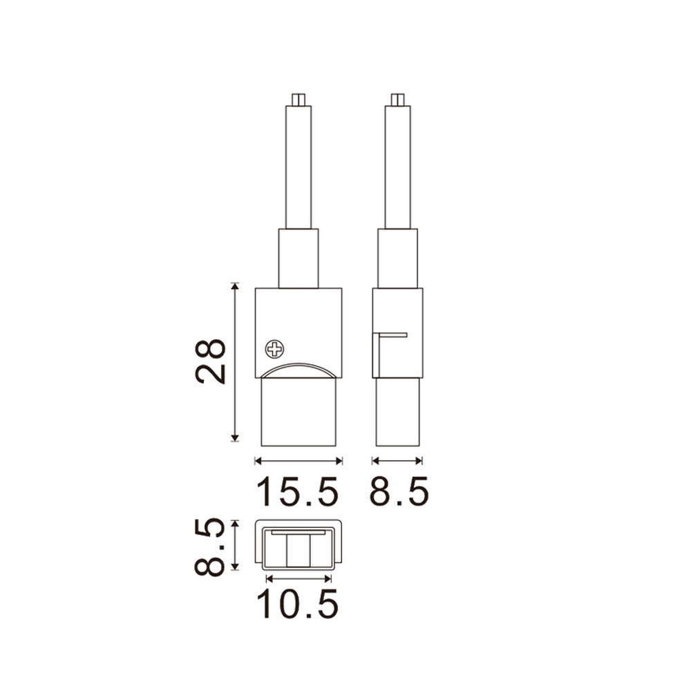 Connettore rapido iniziale slim striscia Led 12-24V 10mm monocolore 2 pin con cavo IP68 M LEDME - Foto 1