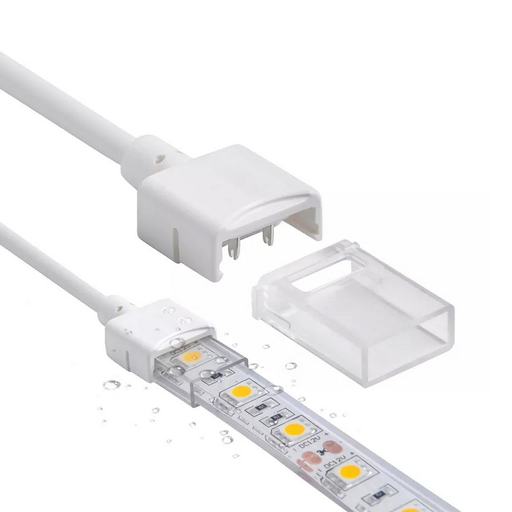 Connettore rapido iniziale slim striscia Led 12-24V 10mm monocolore 2 pin con cavo IP68 M LEDME - Foto 3