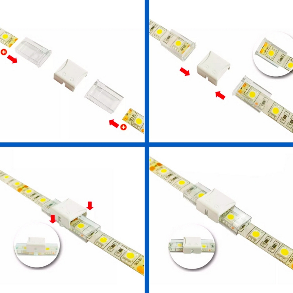 Connettore rapido lineare slim striscia Led 12-24V 10mm monocolore 2 pin IP68 M LEDME - Foto 2