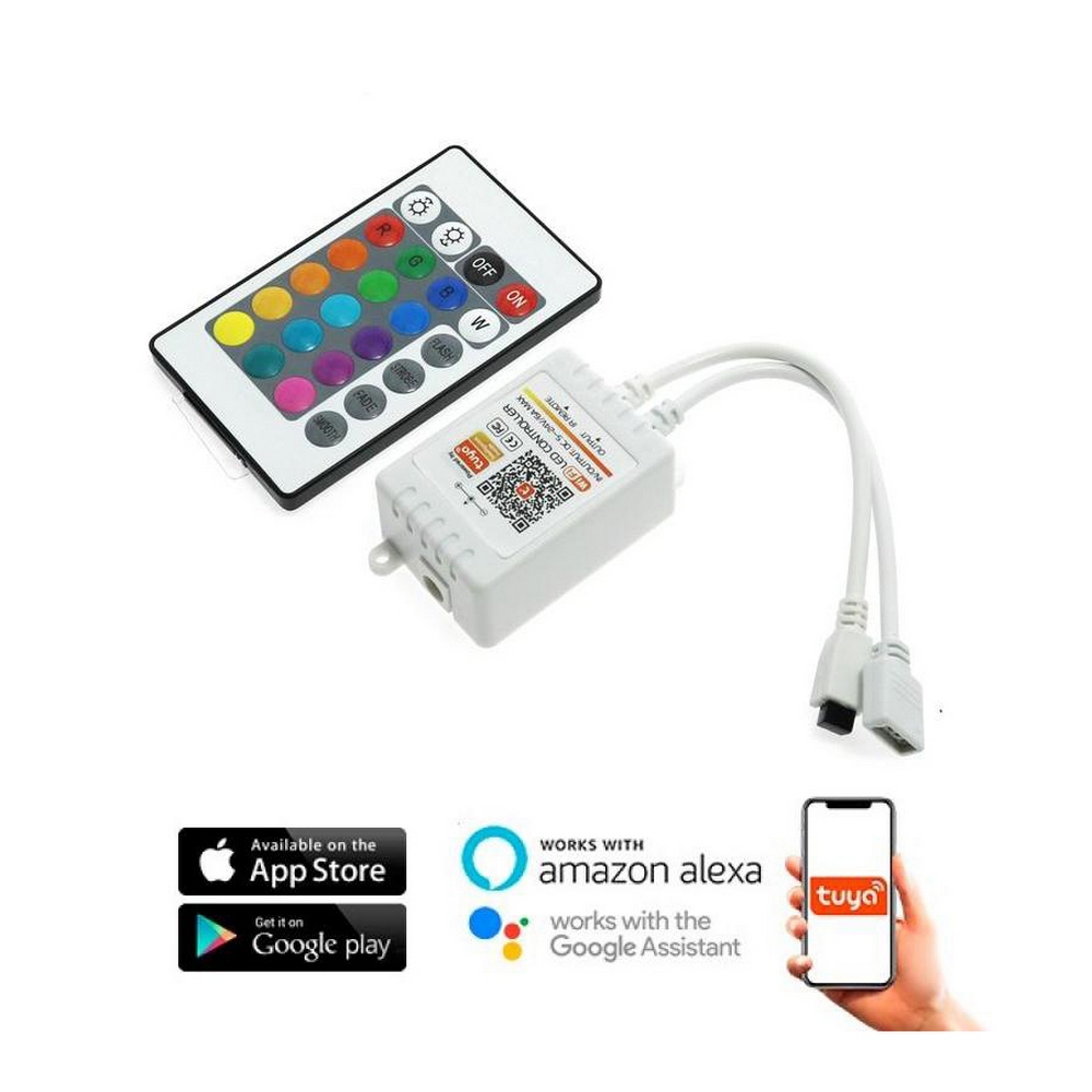 Foto principale Controller Smart Tuya WiFi mini Dimmer striscia Led RGB 12-24V con telecomando M LEDME