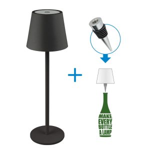 Foto principale Lampada da tavolo Led touch Alba Nera 1,2W portatile e da bottiglia a batteria ricaricabile USB Novaline