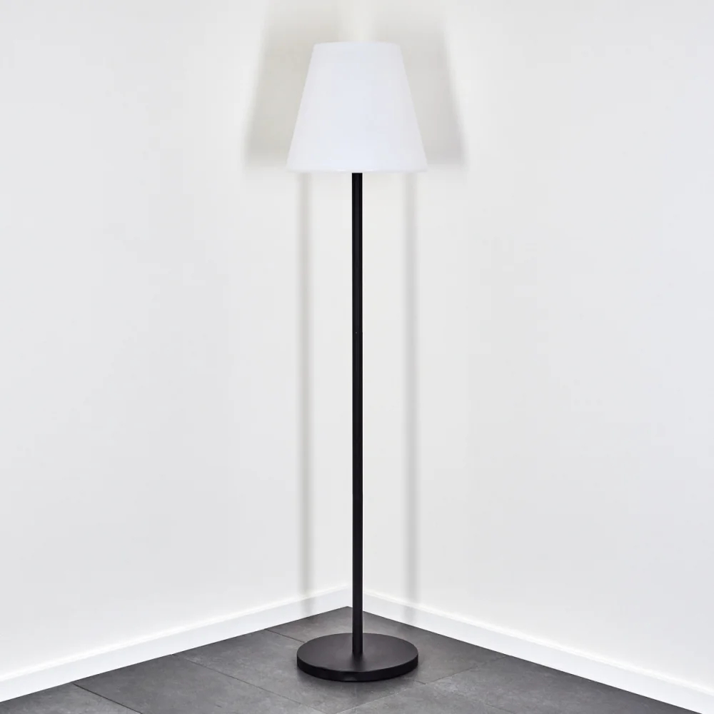 Lampada da terra a piantana Altair 3W Nera e bianca con pannello solare ricaricabile USB telecomando IP65 RGB + Bianco caldo 3000K Novaline - Foto 1