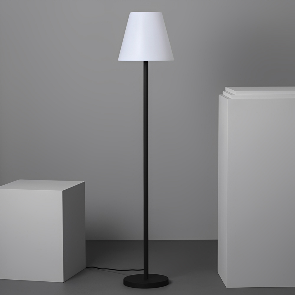 Lampada da terra a piantana Altair 3W Nera e bianca con pannello solare ricaricabile USB telecomando IP65 RGB + Bianco caldo 3000K Novaline - Foto 2