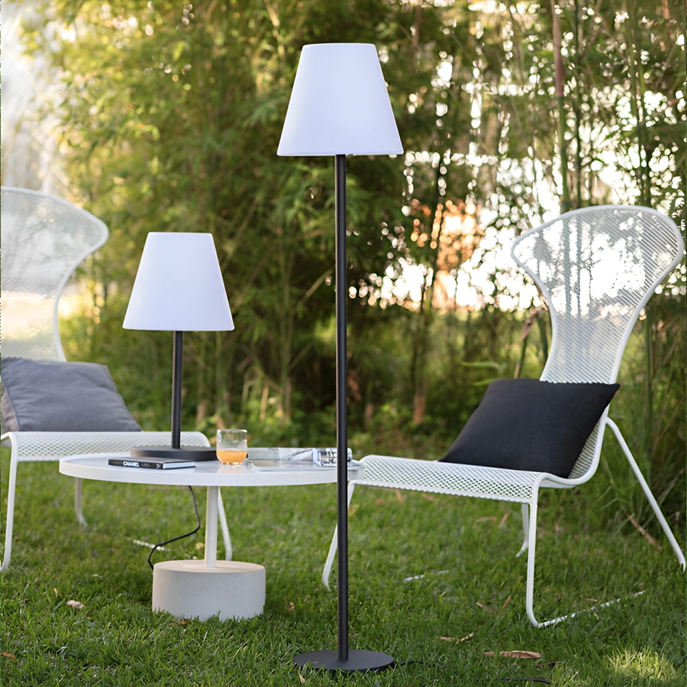 Lampada da terra a piantana Altair 3W Nera e bianca con pannello solare ricaricabile USB telecomando IP65 RGB + Bianco caldo 3000K Novaline - Foto 6