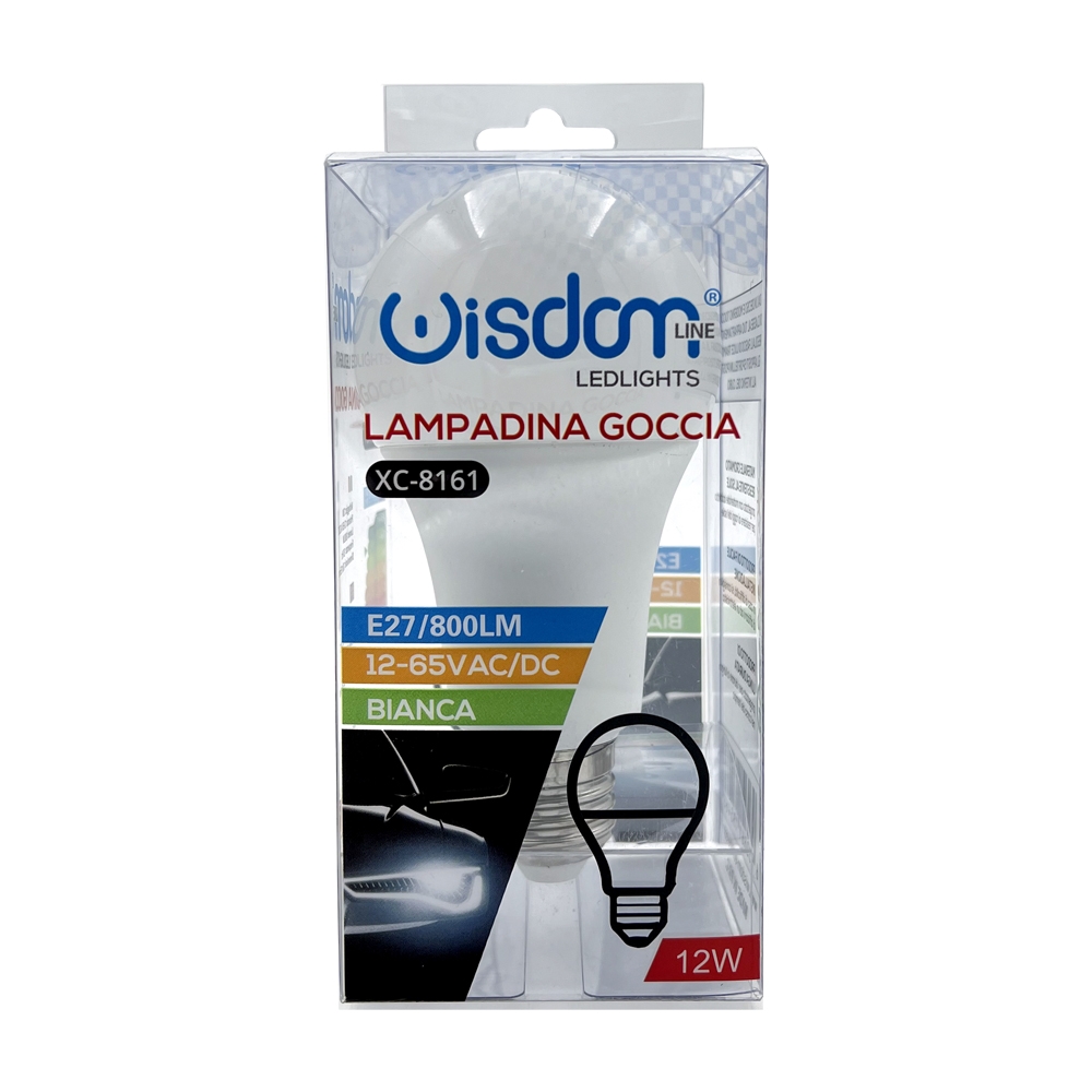 Lampadina Led E27 12-24V A70 a bulbo 12W Bianco freddo 6500K Wisdom - Foto 2