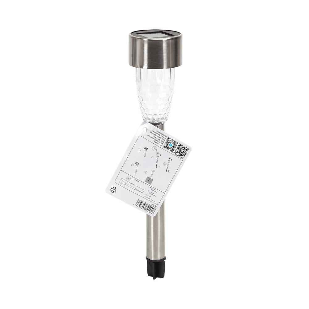Lampioncino segnapassi Led Berry 0,2W Argento in acciaio con pannello solare IP44 Bianco freddo 6500K con sensore crepuscolare Aigostar - Foto 4