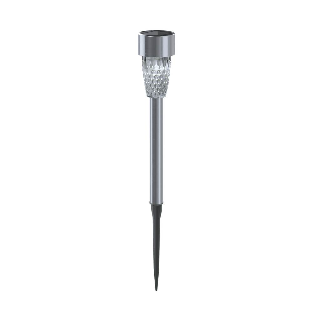 Foto principale Lampioncino segnapassi Led Berry 0,2W Argento in acciaio con pannello solare IP44 Bianco freddo 6500K con sensore crepuscolare Aigostar