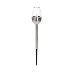 Foto principale Lampioncino segnapassi Led Calyx 0,006W Argento in acciaio con pannello solare IP44 Bianco freddo 6500K con sensore crepuscolare Aigostar