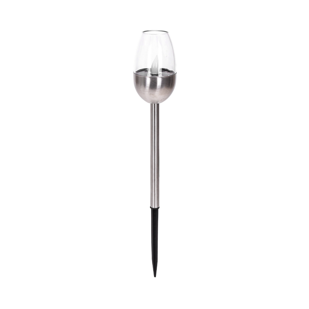 Foto principale Lampioncino segnapassi Led Calyx 0,006W Argento in acciaio con pannello solare IP44 Bianco freddo 6500K con sensore crepuscolare Aigostar