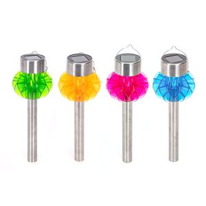Foto principale Lampioncino segnapassi Led Dahlia 0,012W in acciaio con pannello solare IP44 colori assortiti con sensore crepuscolare confezione 12pz Aigostar