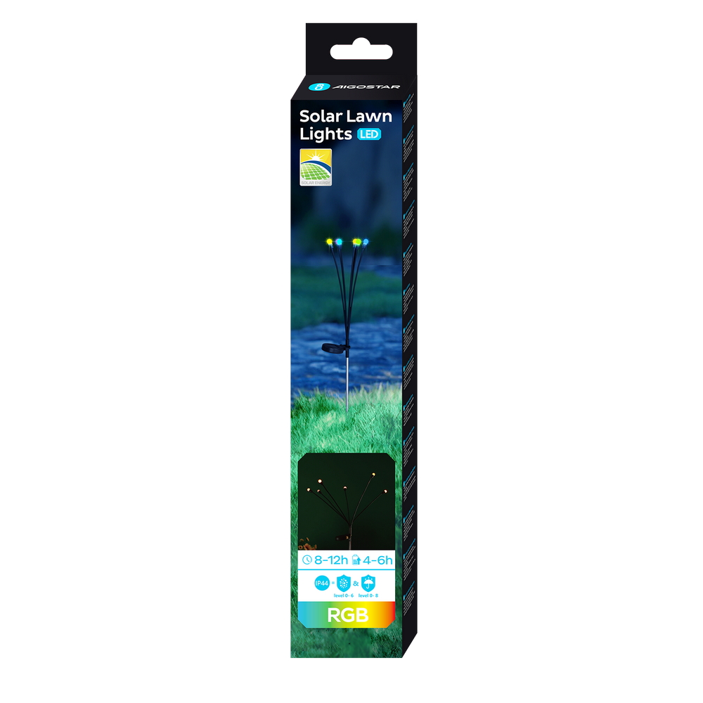 Lampioncino segnapassi Led Feelers 0,04W Argento in acciaio con pannello solare IP44 RGB con sensore crepuscolare Aigostar - Foto 3