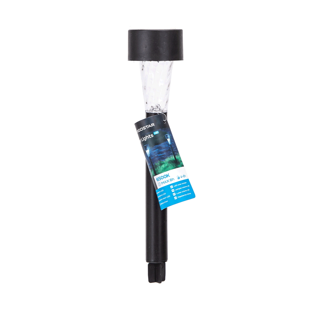 Lampioncino segnapassi Led Glass 0,006W Nero con pannello solare IP44 Bianco freddo 6500K con sensore crepuscolare Aigostar - Foto 3