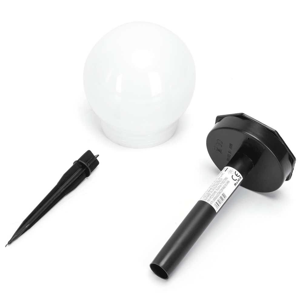 Lampioncino segnapassi Led Globe 0,006W Nero con pannello solare IP44 Bianco freddo 6500K con sensore crepuscolare Aigostar - Foto 1