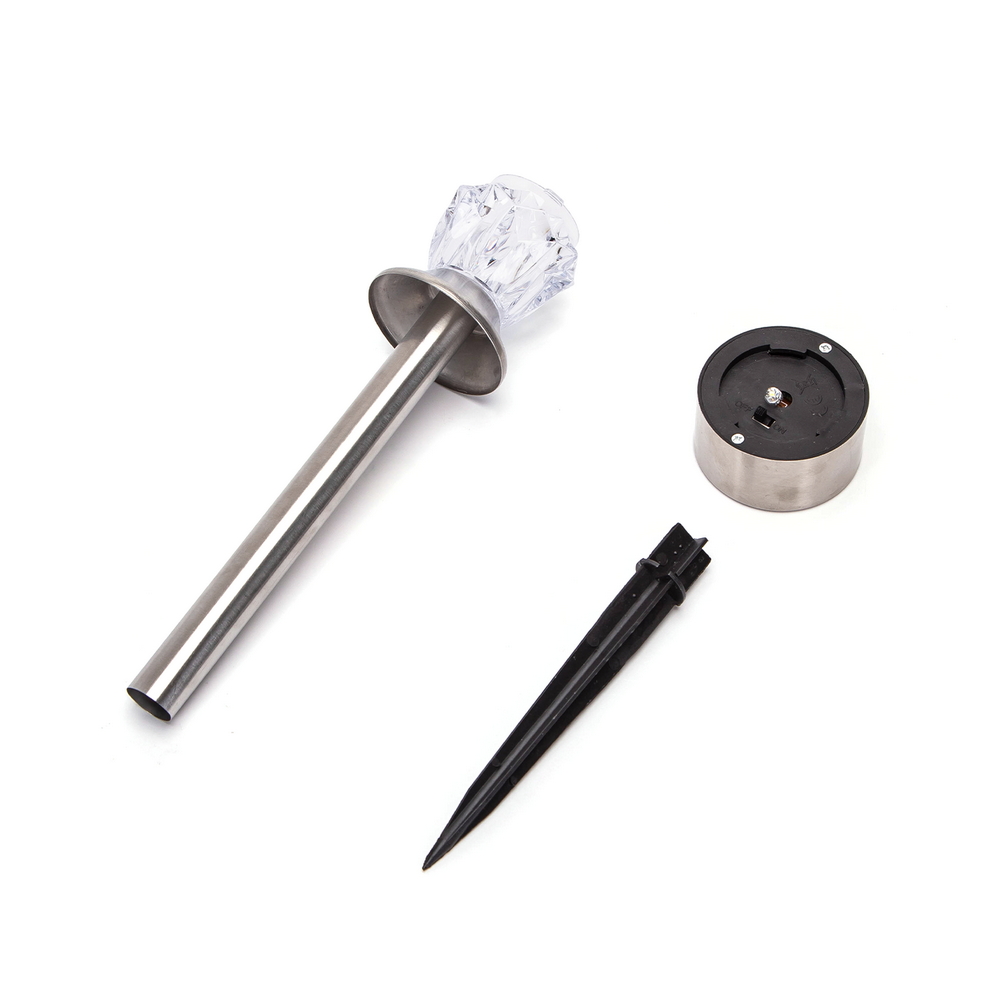 Lampioncino segnapassi Led Hilt 0,006W Argento in acciaio con pannello solare IP44 Bianco caldo 2700K con sensore crepuscolare Aigostar - Foto 1