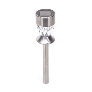 Foto principale Lampioncino segnapassi Led Hilt 0,006W Argento in acciaio con pannello solare IP44 Bianco caldo 2700K con sensore crepuscolare Aigostar