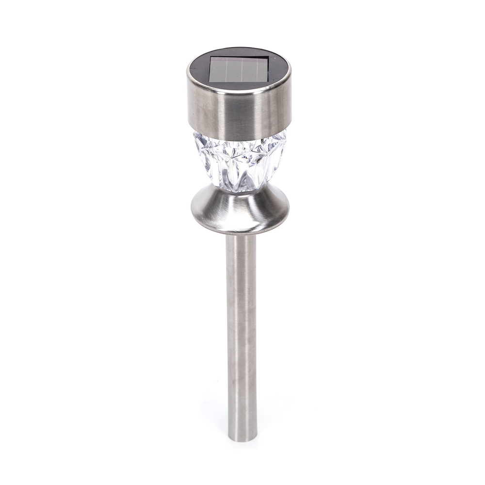 Foto principale Lampioncino segnapassi Led Hilt 0,006W Argento in acciaio con pannello solare IP44 Bianco freddo 6500K con sensore crepuscolare Aigostar