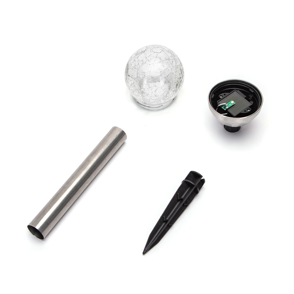Lampioncino segnapassi Led Magic Sphere 0,012W Argento in acciaio con pannello solare IP44 RGB con sensore crepuscolare Aigostar - Foto 1