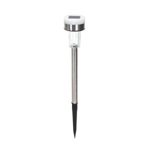 Foto principale Lampioncino segnapassi Led Pot 0,012W Argento in acciaio con pannello solare IP44 Bianco freddo 6500K con sensore crepuscolare Aigostar