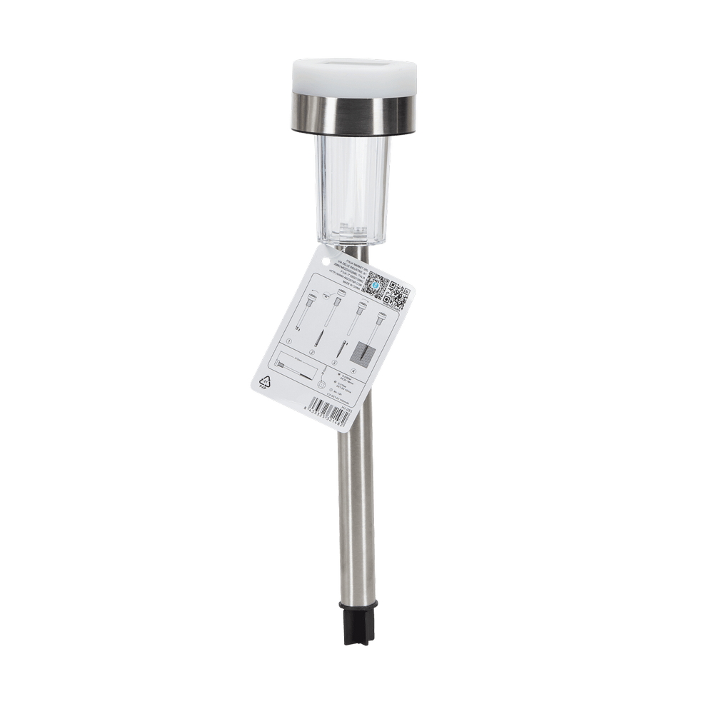 Lampioncino segnapassi Led Pot 0,012W Argento in acciaio con pannello solare IP44 Bianco freddo 6500K con sensore crepuscolare Aigostar - Foto 4