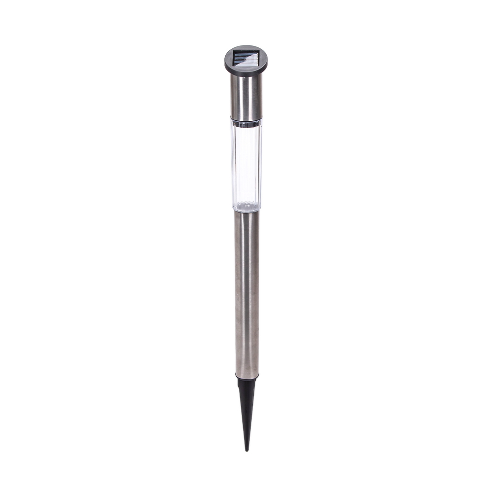 Foto principale Lampioncino segnapassi Led Spike 0,012W Argento in acciaio con pannello solare IP44 Bianco freddo 6500K con sensore crepuscolare Aigostar