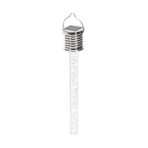 Foto principale Lampioncino segnapassi Led Stick 0,012W Cromato in acciaio con pannello solare IP44 RGB con sensore crepuscolare Aigostar