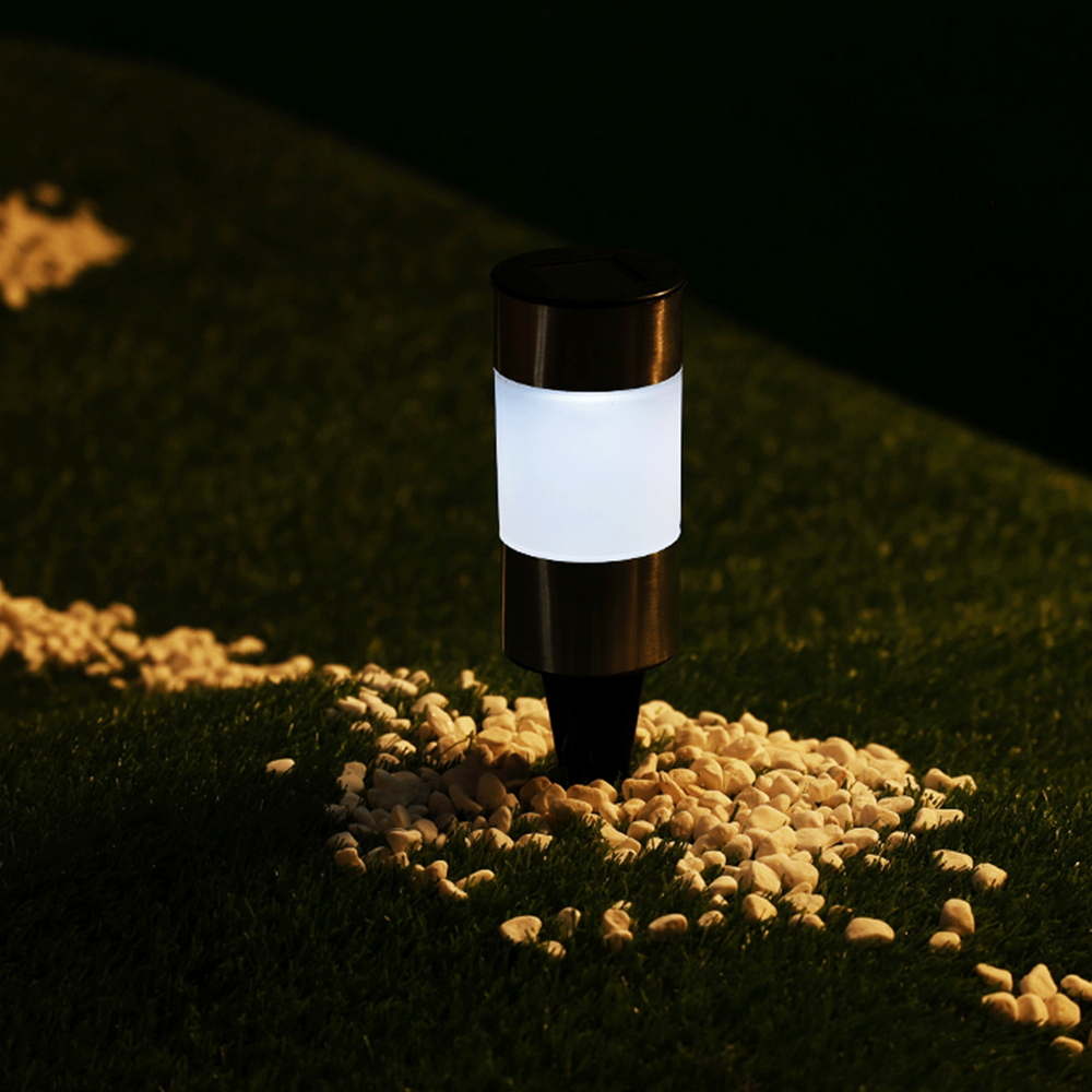 Lampioncino segnapassi Led Tin 0,012W Argento in acciaio con pannello solare IP44 Bianco freddo 6500K con sensore crepuscolare Aigostar - Foto 2
