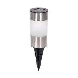 Foto principale Lampioncino segnapassi Led Tin 0,012W Argento in acciaio con pannello solare IP44 Bianco freddo 6500K con sensore crepuscolare Aigostar