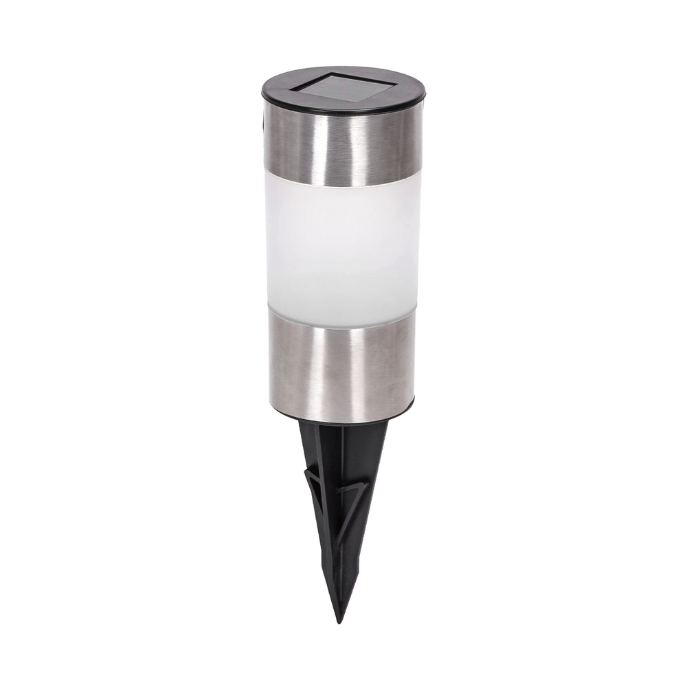 Foto principale Lampioncino segnapassi Led Tin 0,012W Argento in acciaio con pannello solare IP44 Bianco freddo 6500K con sensore crepuscolare Aigostar