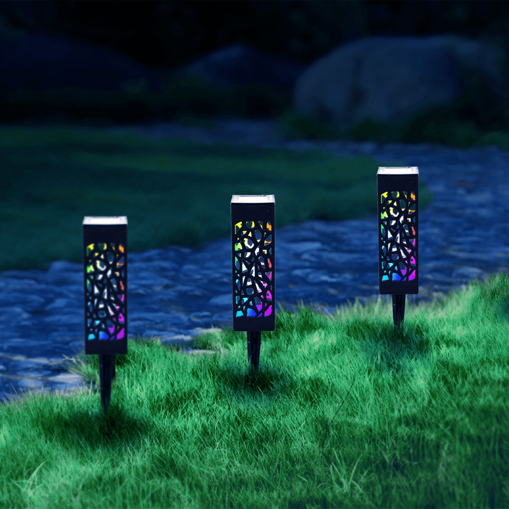 Lampioncino segnapassi Led Tower 0,006W Nero con pannello solare IP44 RGB con sensore crepuscolare Aigostar - Foto 2