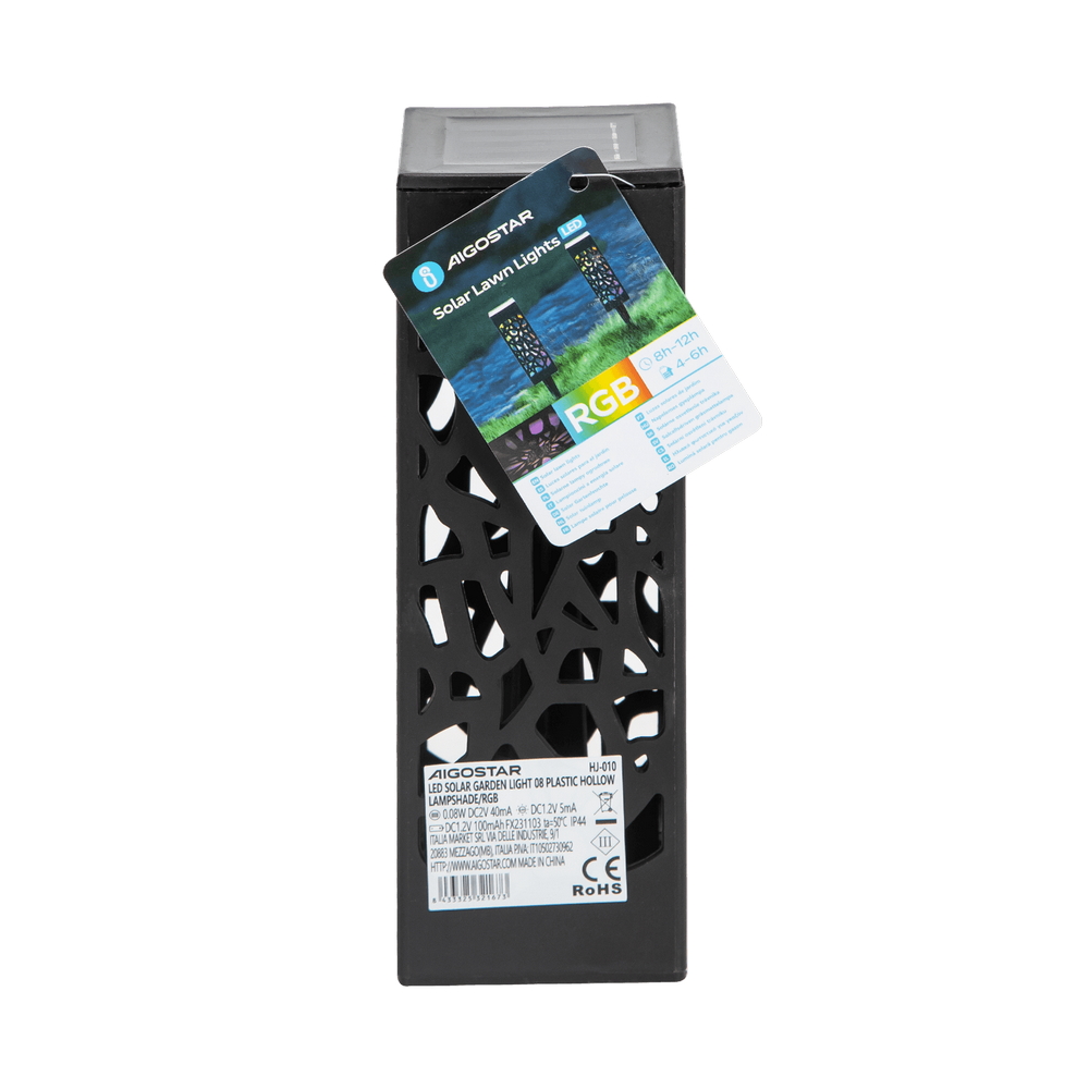 Lampioncino segnapassi Led Tower 0,006W Nero con pannello solare IP44 RGB con sensore crepuscolare Aigostar - Foto 3