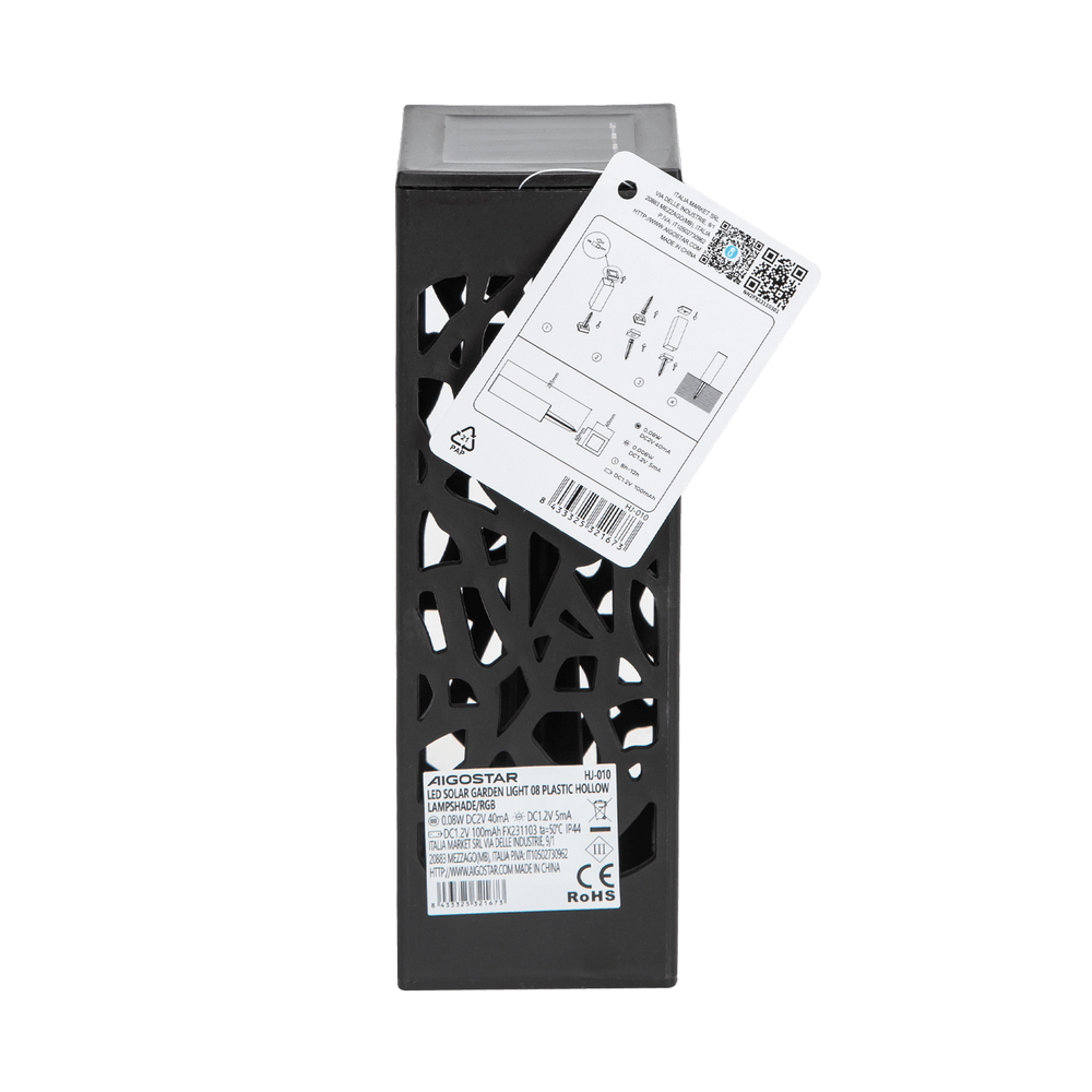 Lampioncino segnapassi Led Tower 0,006W Nero con pannello solare IP44 RGB con sensore crepuscolare Aigostar - Foto 4
