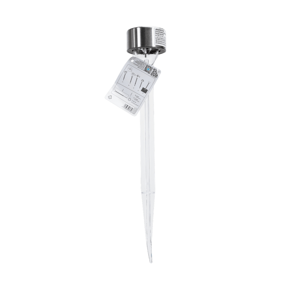 Lampioncino segnapassi Led Twig 0,006W Argento in acciaio con pannello solare IP44 Bianco freddo 6500K con sensore crepuscolare Aigostar - Foto 4