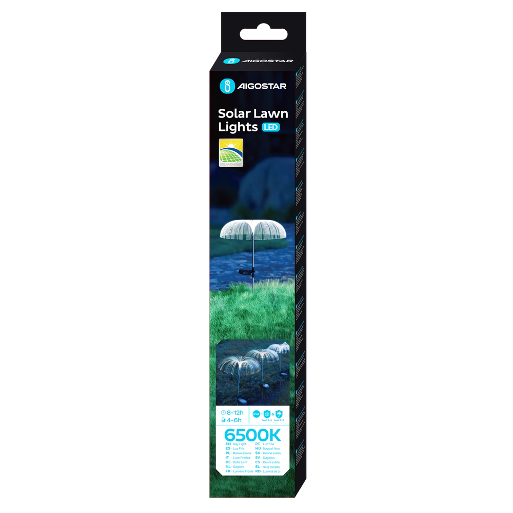 Lampioncino segnapassi Led Willow 0,03W Argento in acciaio con pannello solare IP44 Bianco freddo 6500K con sensore crepuscolare Aigostar - Foto 3