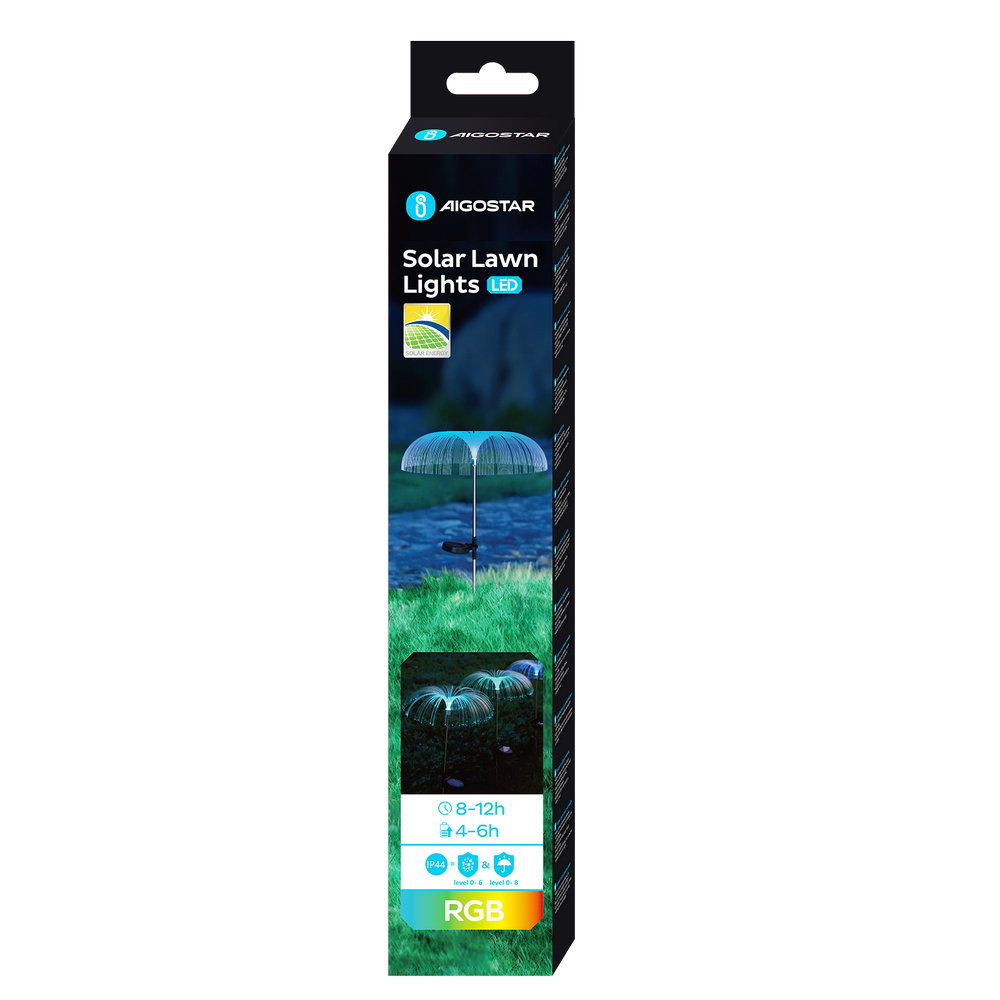 Lampioncino segnapassi Led Willow 0,03W Argento in acciaio con pannello solare IP44 RGB con sensore crepuscolare Aigostar - Foto 3