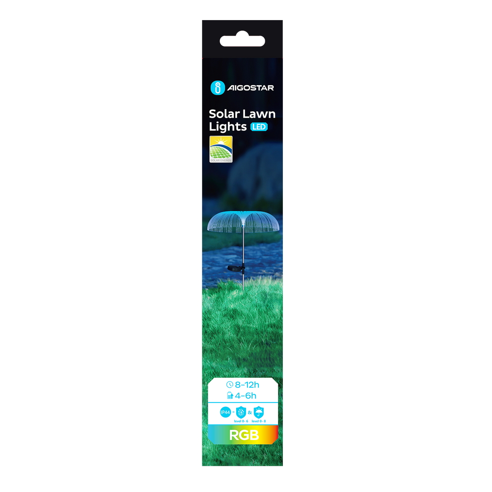 Lampioncino segnapassi Led Willow 0,03W Argento in acciaio con pannello solare IP44 RGB con sensore crepuscolare Aigostar - Foto 4