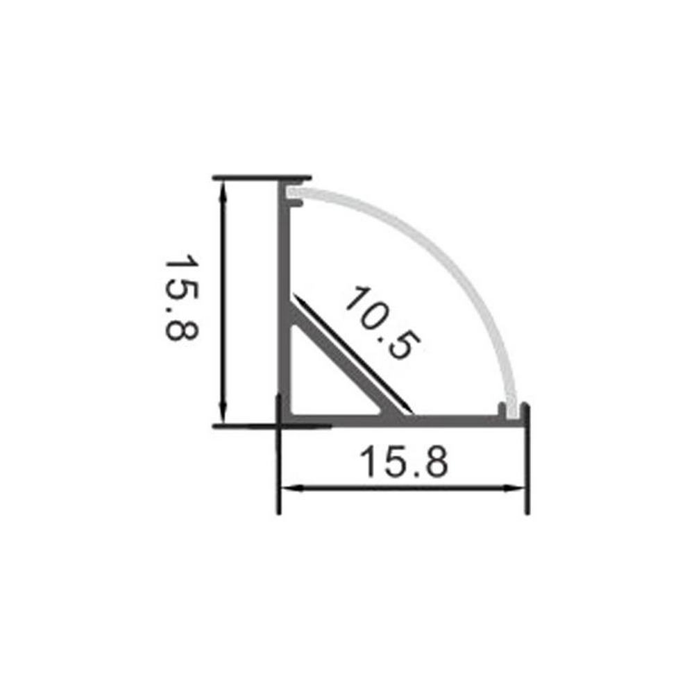 Profilo Led angolare L per strisce Led 12-24V a superfice 2 metri in alluminio M LEDME - Foto 1